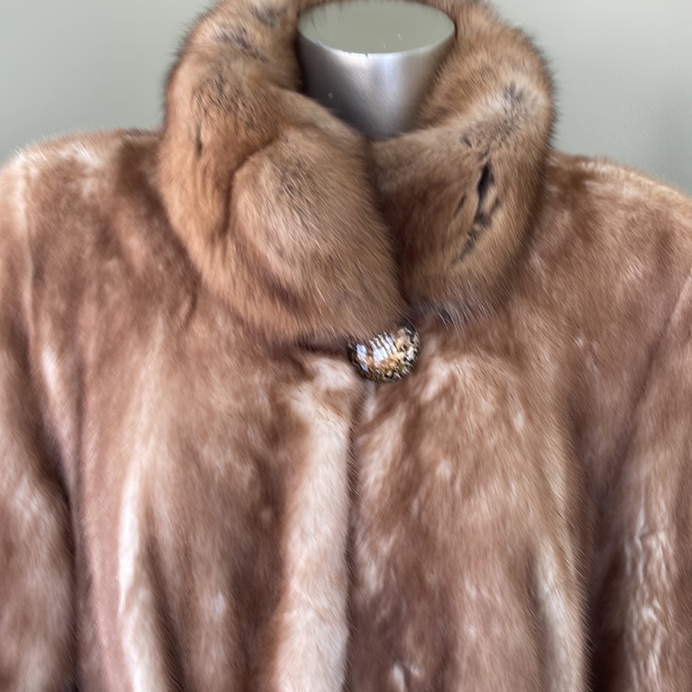Fur Mink Coat Mustela Visone Made in Italy Size L Excellent! - Picture 2 of 16